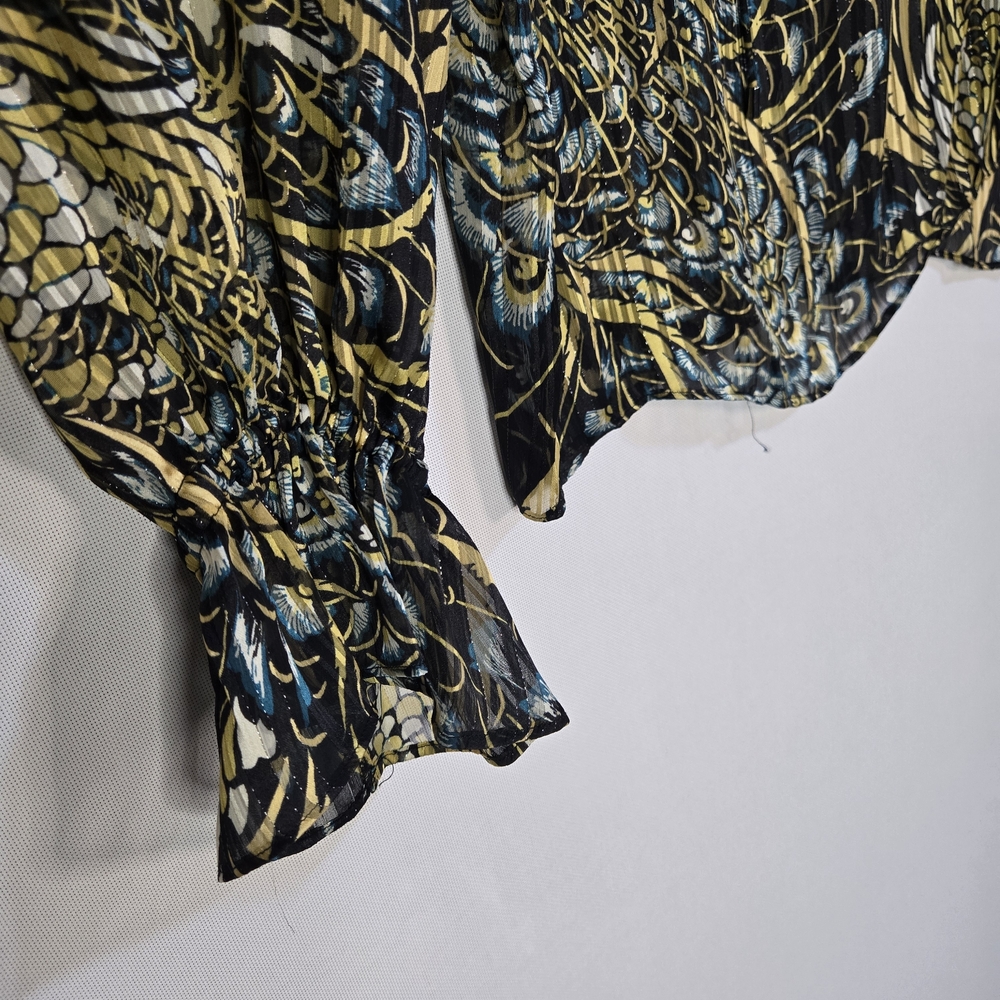 WHBM Women Size XL Elegant Silky Tunic Print Women's Blouse NWT - Picture 9 of 12